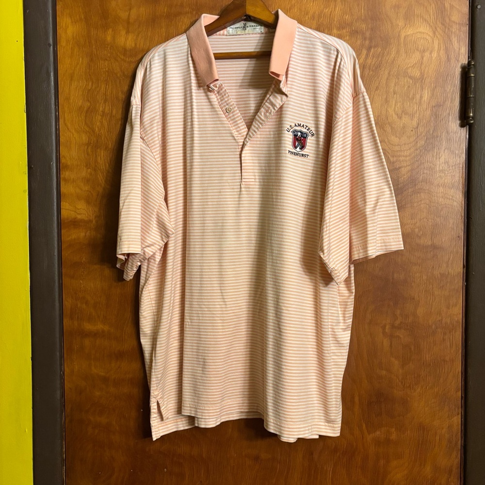 Pinehurst Golf Shirt, Size XL. 2008 US Amateur, Putterboy Logo, Peach